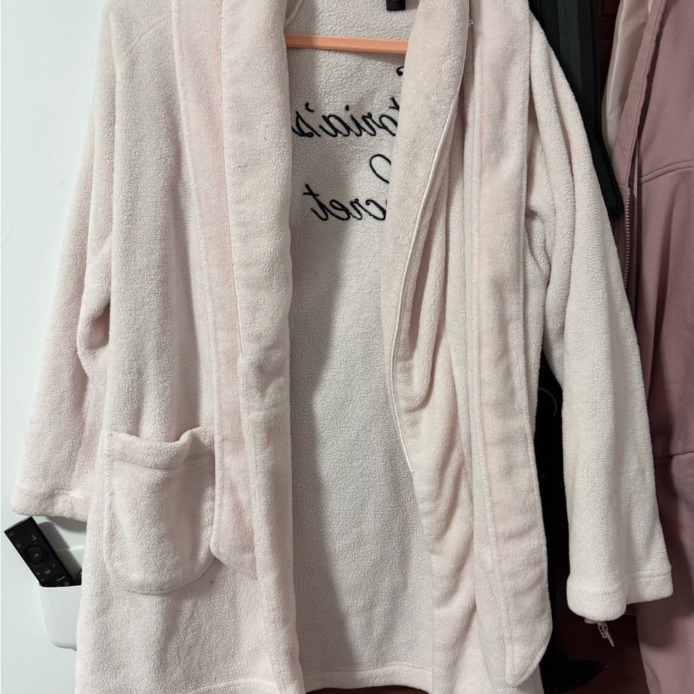 Victoria's Secret White and Pink Robe